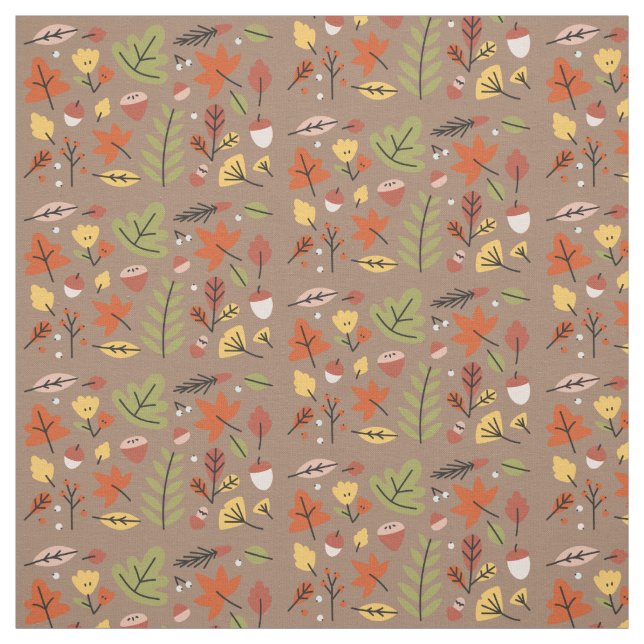 Tissu Feuilles d'automne Motif de la récolte (Échantillon)