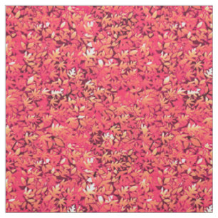 Tissu Feuilles d'automne, nuances de rouge et d'orange