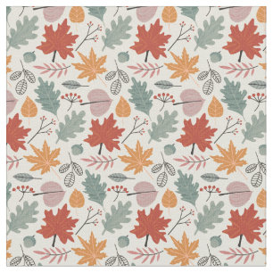 Tissu Feuilles d'automne vintage et Motif Acorns