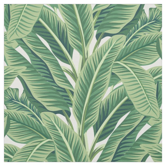 Tissu Feuilles de bananes tropicales vertes (Échantillon)