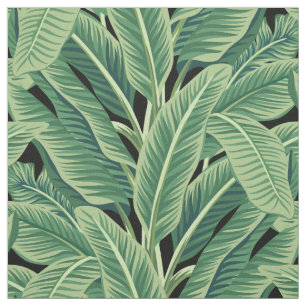 Tissu Feuilles de bananes tropicales vertes