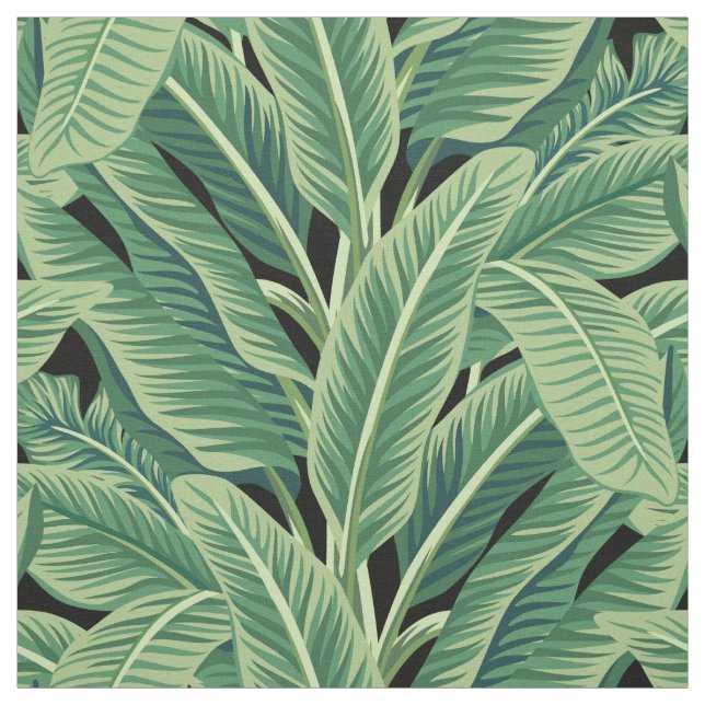 Tissu Feuilles de bananes tropicales vertes (Échantillon)