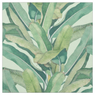 Tissu Feuilles de bananier tropicales vertes vintage