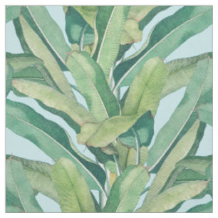 Tissu Feuilles de bananier tropicales vertes vintage