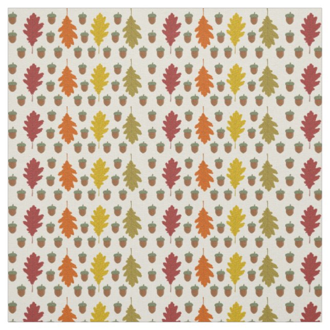 Tissu Feuilles de chêne et Acorns automne modèle automne (Échantillon)