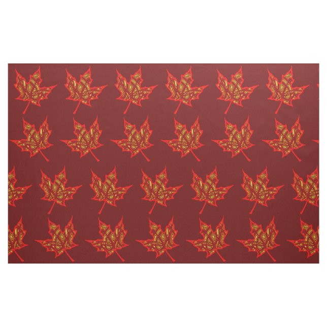 Tissu Feuilles de feu (Fat Quarter)