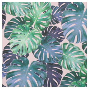 Tissu Feuilles de la Monstère Tropicale Verte