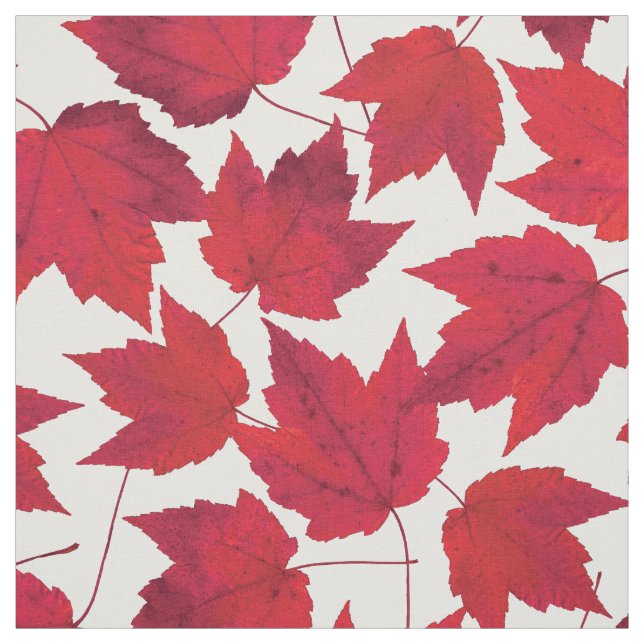 Tissu Feuilles de l'érable rouge d'automne (Échantillon)