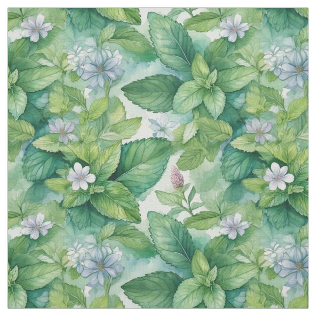Tissu Feuilles de menthe poivrée (Échantillon)