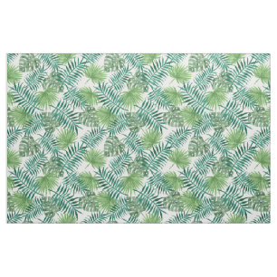 Tissu Feuilles de palmier motif vert tropical