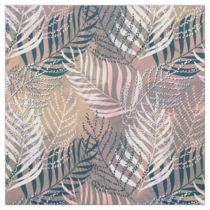 Tissu feuilles de palmiers, tropical, botanique, coloré