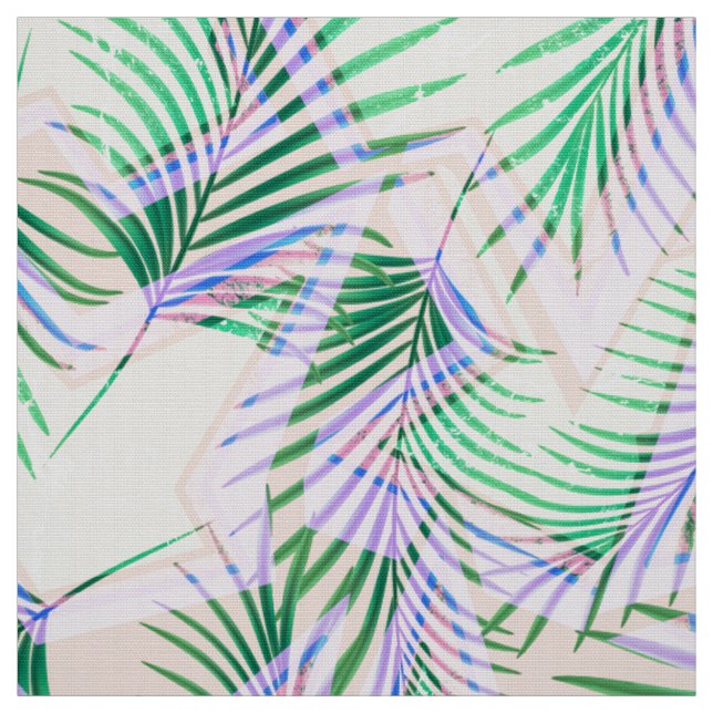 Tissu feuilles de palmiers, tropical, botanique, coloré (Échantillon)