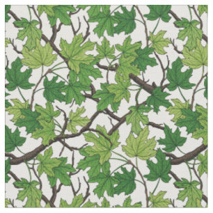 Tissu Feuilles d'érable sur fond blanc