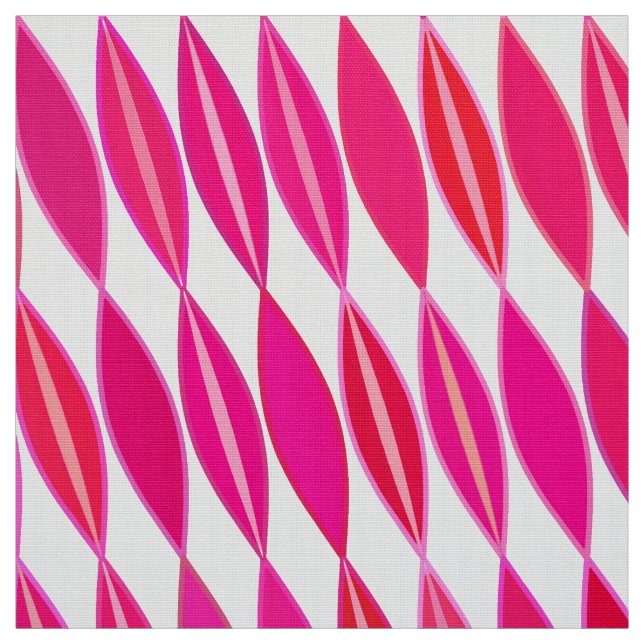 Tissu Feuilles Modernes de Milieu de Siècle, Rose Corail (Échantillon)