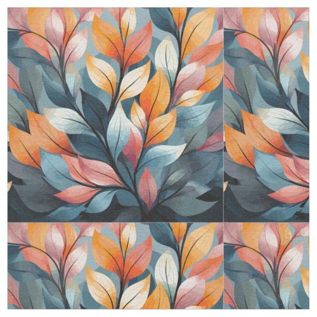 Tissu Feuilles multicolores Thunder_Cove (Fermer)