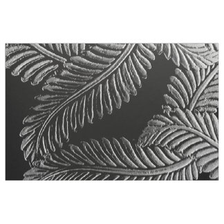 Tissu Feuilles Noir Et Blanc
