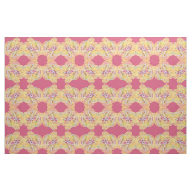Tissu Feuilles roses (Fat Quarter)