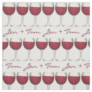 Tissu Fiançailles Mariage de verre de vin rouge personna