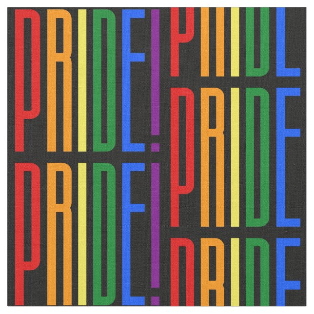 Tissu Fière ! Logo de typographie LGBT Rainbow Flag (Fermer)