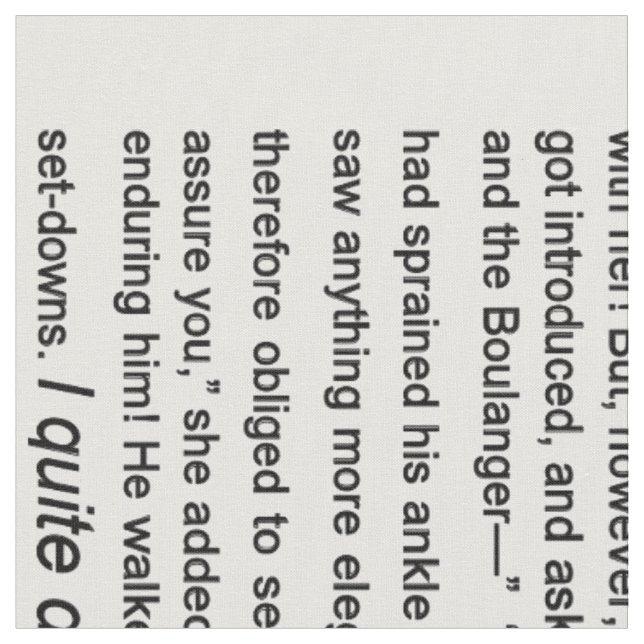 Tissu Fierté et préjudice, texte Ch.1, 2,3 de Jane (Fermer)