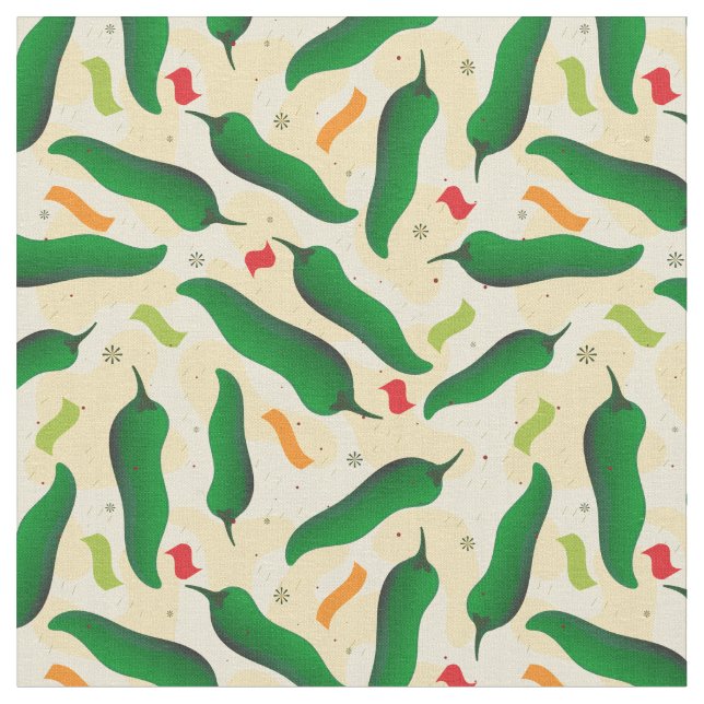 Tissu Fiesta Fun Green Chili Motif (Fermer)