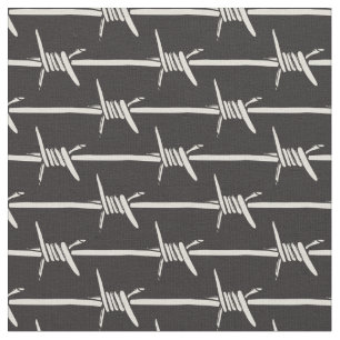 Tissu Fil de fer barbelé noir