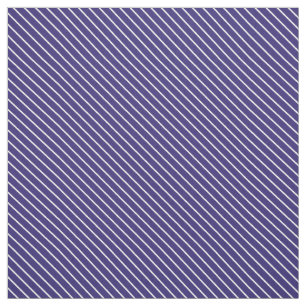 Tissu Filets diagonaux - bleu marine et blanc