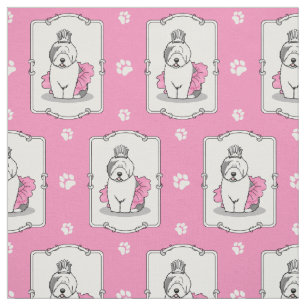 Tissu Fille Ballet Princesse Vieux anglais Sheepdog Grey