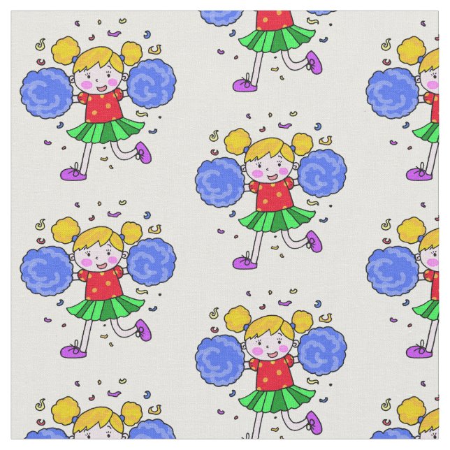 Tissu fille mignonne de pom-pom girl (Fermer)
