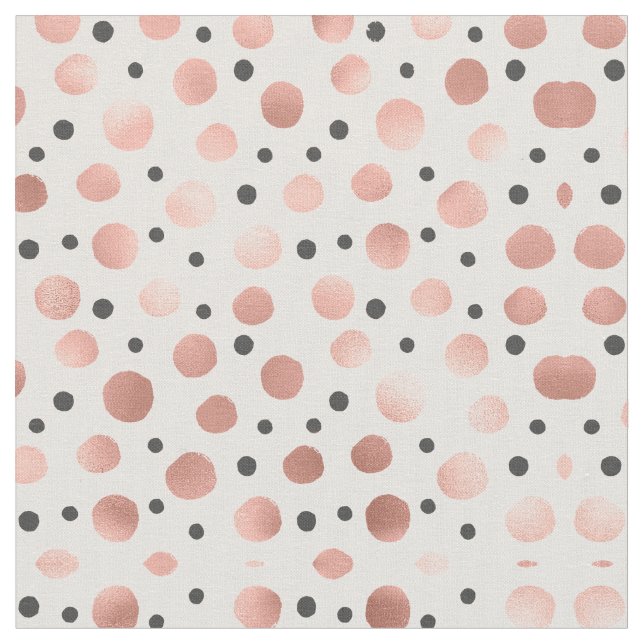 Tissu Fille moderne Blush Rose or noir Pois (Fermer)