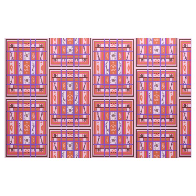 Tissu fille puissance rose carrée (Yard)