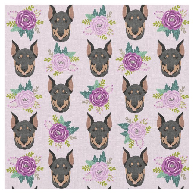 Tissu Fils de lavande de chien de Doberman (Fermer)