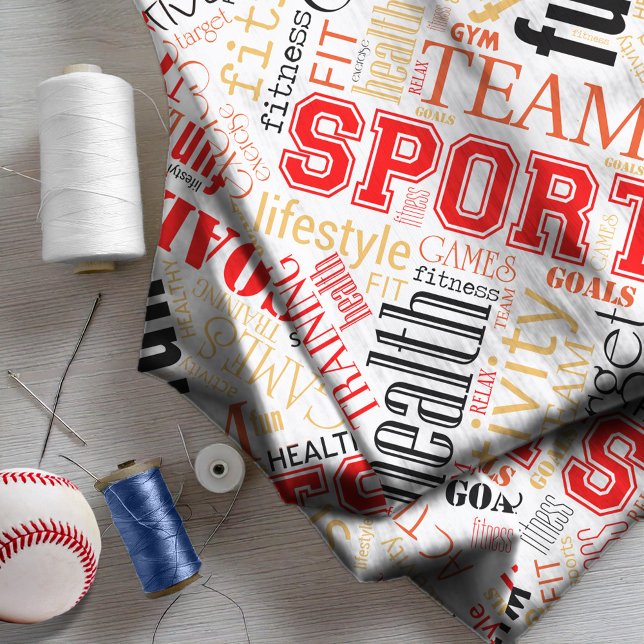 Tissu Fitness Word Cloud Rouge/Noir ID284 (Créateur téléchargé)