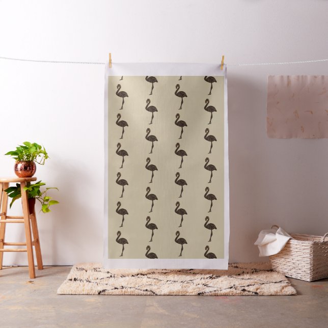 Tissu Flamant rose à motif Brown au chocolat (In Situ)