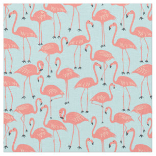 Tissu Flamant Rose Dessiné à la Main Couture et Patchw