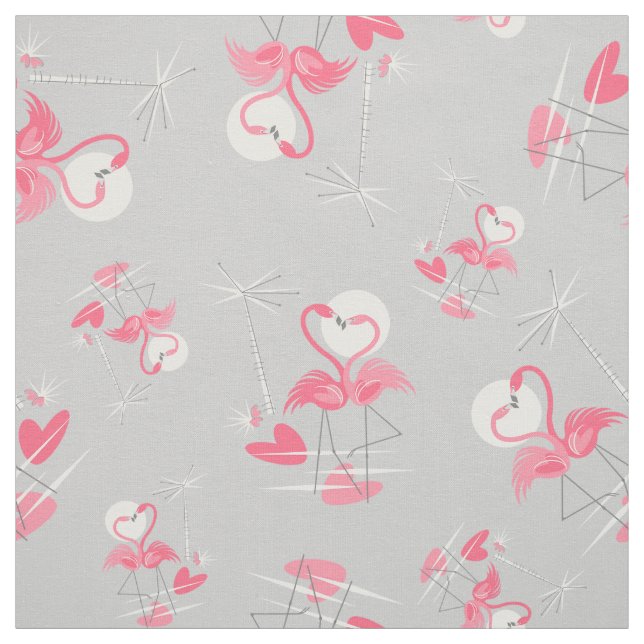 Tissu Flamant rose Love Multi fabric small (Échantillon)