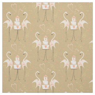 Tissu Flamant rose Mariage petit