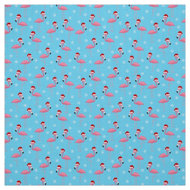 Tissu Flamant rose Noël (Échantillon)