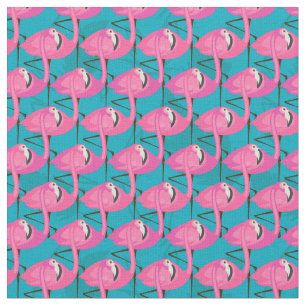 Tissu Flamants roses au néon