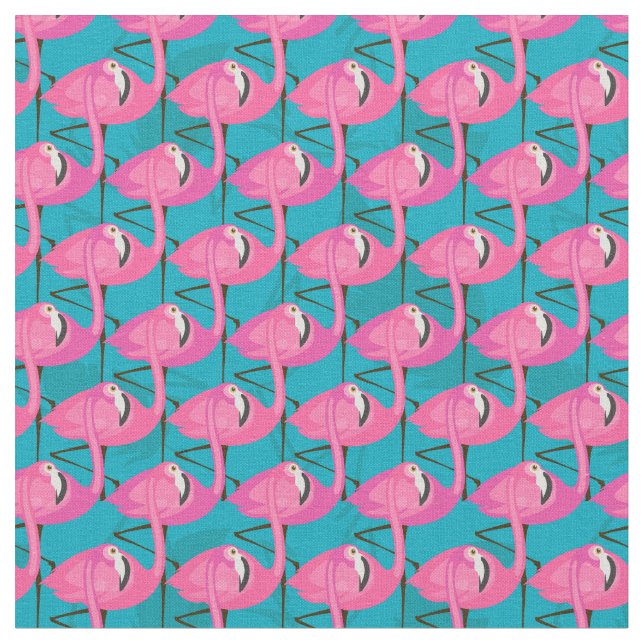 Tissu Flamants roses au néon (Fermer)