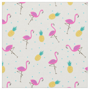 Tissu Flamants roses au néon