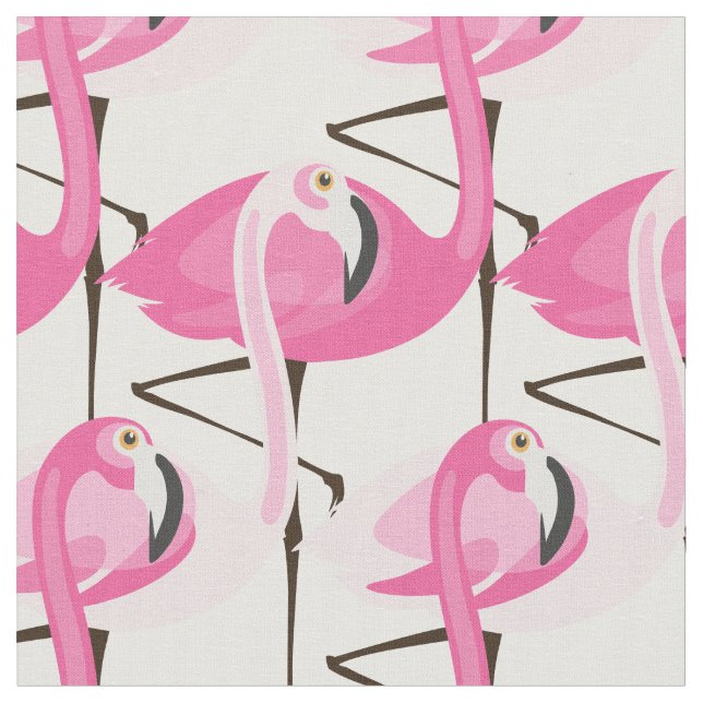 Tissu Flamants roses roses (Fermer)