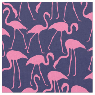 Tissu Flamants roses roses chauds