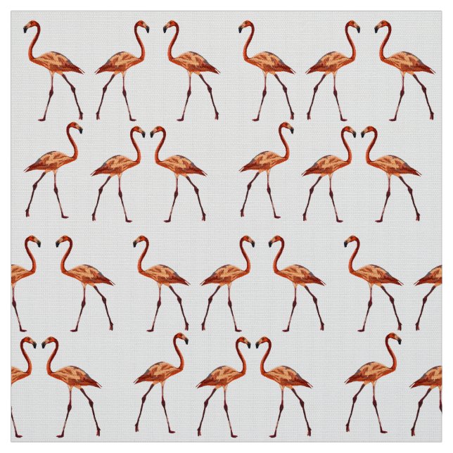 Tissu Flamants roses roses Custom Pima Cotton Fabric (Échantillon)