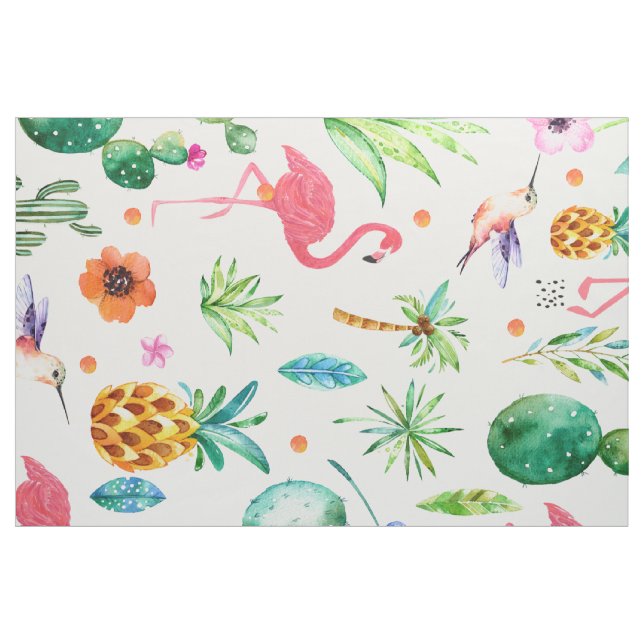 Tissu Flamants roses roses Tropical sans couture Motif (Fat Quarter)