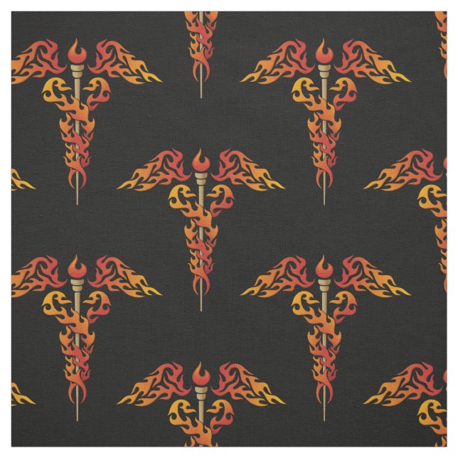 Tissu Flames Caduceus (Échantillon)