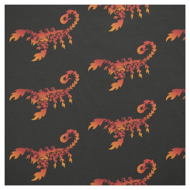 Tissu Flames Scorpion Motif Fabric (Échantillon)