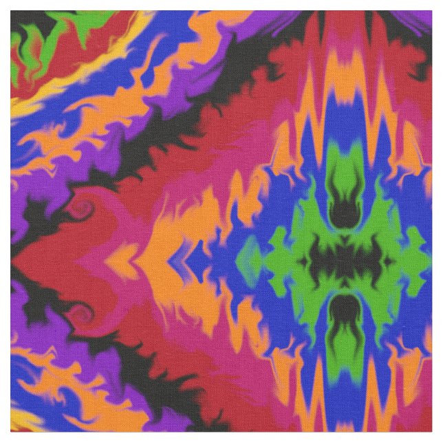 Tissu Flammes dans les couleurs abstraites (Fermer)