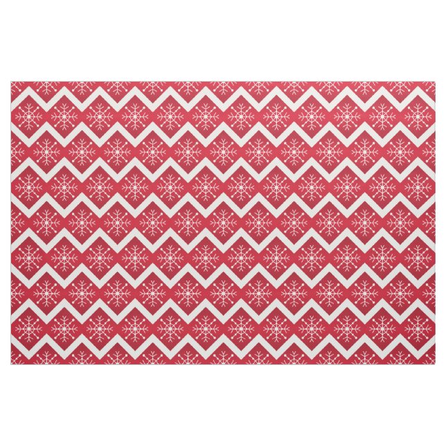 Tissu Flammes de neige rouges et blanches de Noël Motif  (Fat Quarter)