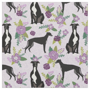 Tissu flancs gris pourpre de chien noir et blanc